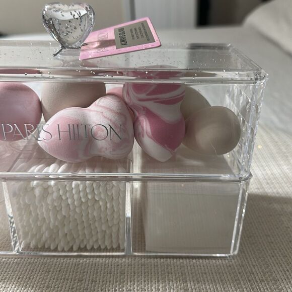 Paris Hilton Always Glam Clear Sparkle Plastic Beauty Organizer - Picture 4 of 9